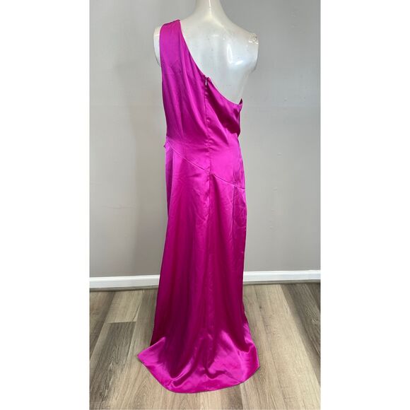 THEIA Gloria Twist A Line Gown in Zinnia Size 10 $695.00 - Picture 9 of 10